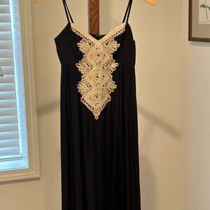 Lilly Pulitzer long black silk evening gown